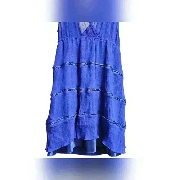 Guess By Marciano Blue Sleeveless Chiffon Dress Size S Sheer Fairy Cocktail - Picture 6 of 11